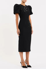 REBECCA VALLANCE Livia Midi Dress - Black Sz8