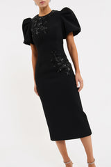 REBECCA VALLANCE Livia Midi Dress - Black Sz8