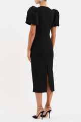 REBECCA VALLANCE Livia Midi Dress - Black Sz8