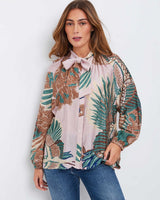 ONE HUNDRED STARS Bow Blouse - Crane Pink SzS/M