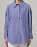 ANINE BING Mika Shirt - Blue Stripe SzS