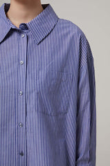 ANINE BING Mika Shirt - Blue Stripe SzS
