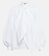 GUCCI Cotton Poplin Shirt with Tie Front - White Sz40 NZ8