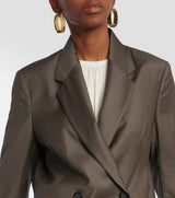 TOTEME Double Breasted Wool Blazer Brown EU 36 NZ8
