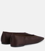 TOTEME Satin Ballet Flats - Espresso EU42