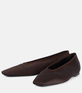 TOTEME Satin Ballet Flats - Espresso EU42