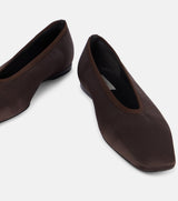 TOTEME Satin Ballet Flats - Espresso EU42