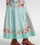SELF PORTRAIT Linen & Cotton Belted Maxi Dress - Floral SzM