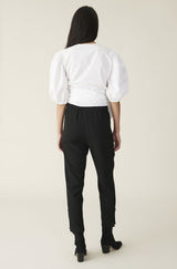 GANNI Poplin Wrap Blouse - Crisp White Sz34 NZ8