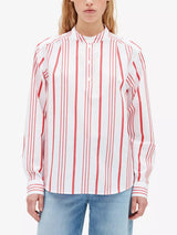 CLAUDIE PIERLOT Stripe Blouse - Red Sz36 NZ8