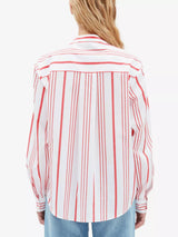CLAUDIE PIERLOT Stripe Blouse - Red Sz36 NZ8