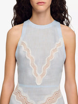 SANDRO Nathalie Dress - Pale Blue Sz36 NZ8