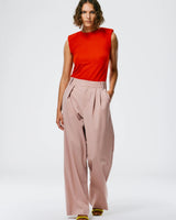 TIBI Cassius Asymmetrical Pleat Stella Pant - Rose Pink Sz00 NZ XS