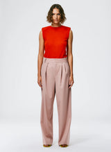 TIBI Cassius Asymmetrical Pleat Stella Pant - Rose Pink Sz00 NZ XS