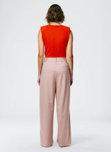 TIBI Cassius Asymmetrical Pleat Stella Pant - Rose Pink Sz00 NZ XS