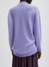 TIBI Washable Cashmere Warp V-Neck Pullover - Lavender SzS