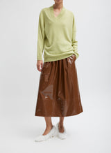 TIBI Washable Cashmere Warp V-Neck Pullover -Light Green  SzXS”