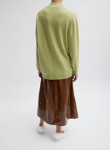 TIBI Washable Cashmere Warp V-Neck Pullover -Light Green  SzXS”