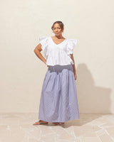 RUBY Sandler Skirt - Navy White Sz14