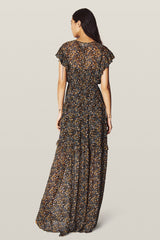 BA&SH Samanta Georgette Maxi Dress - Caramel Sz2 NZ Medium