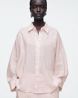 COS Boxy Linen Shirt - Pink Sz42 NZ14