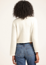 DEREK LAM 10 CROSBY Zaria Embellished Cardigan Jacket - Ivory Sz Small