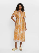 KIVARI Sienna Midi Dress - Tan SZ14