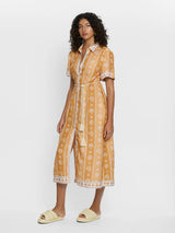 KIVARI Sienna Midi Dress - Tan SZ14