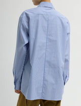 TIBI Easy Tuxedo Shirt - Blue Stripe SZ Medium