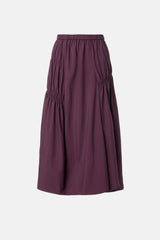 TIBI Shirred Nylon Paneled Skirt - Aubergine SzS
