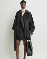 TOTEME Washed Cotton Trench - Washed Black Sz30 NZXS