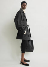 TOTEME Washed Cotton Trench - Washed Black Sz30 NZXS