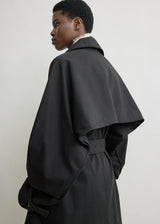 TOTEME Washed Cotton Trench - Washed Black Sz30 NZXS