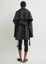 TOTEME Washed Cotton Trench - Washed Black Sz30 NZXS