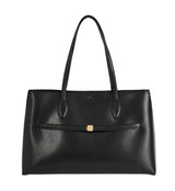 TOTEME Embroidered Leather Lounge Tote - Black