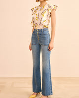 ULLA JOHNSON Lou Stretch Kick Flare Jean - Danube Sz25