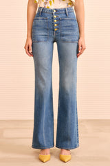 ULLA JOHNSON Lou Stretch Kick Flare Jean - Danube Sz25