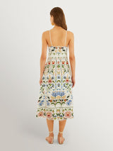 FARM RIO Stitched Garden Midi Dress - Off-White SzS