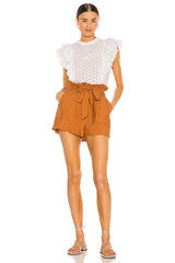 VERONICA BEARD Jie Eyelet Top - White Sz0 NZXS