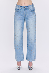 PISTOLA Lexi Studded Mid Rise Straight Jeans - Aries Sz27