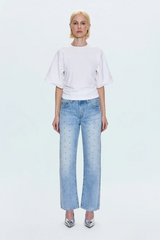 PISTOLA Lexi Studded Mid Rise Straight Jeans - Aries Sz27
