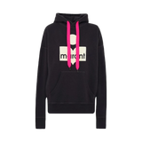 ISABEL MARANT ETOILE Mansel Pink Drawstring Hoodie - Faded Black Sz34 NZXS