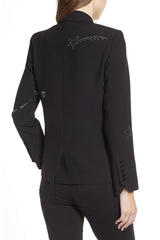 ZADIG & VOLTAIRE Victor Strass Embellished Blazer - Black Sz38 NZ8