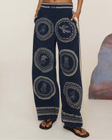 ALÉMAIS Oceane Silk Trousers - Navy Sz8