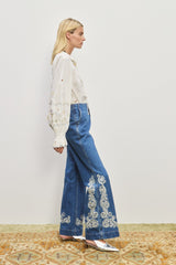 ALEMAIS Jacones Flare Denim Jean - Blue Sz14