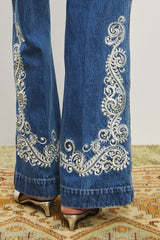 ALEMAIS Jacones Flare Denim Jean - Blue Sz14