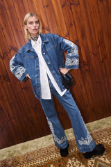 ALEMAIS Jacones Flare Denim Jean - Blue Sz14