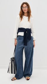 TIBI Summer Denim Winslow Pants - Classic Blue SzS