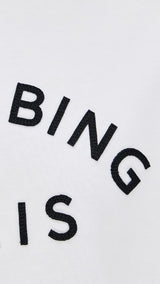 ANINE BING Jaylin S Sleeve T-Shirt Paris - White  Sz Large