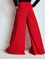 BODEN Regent Wide Leg Trousers - Red Sz10